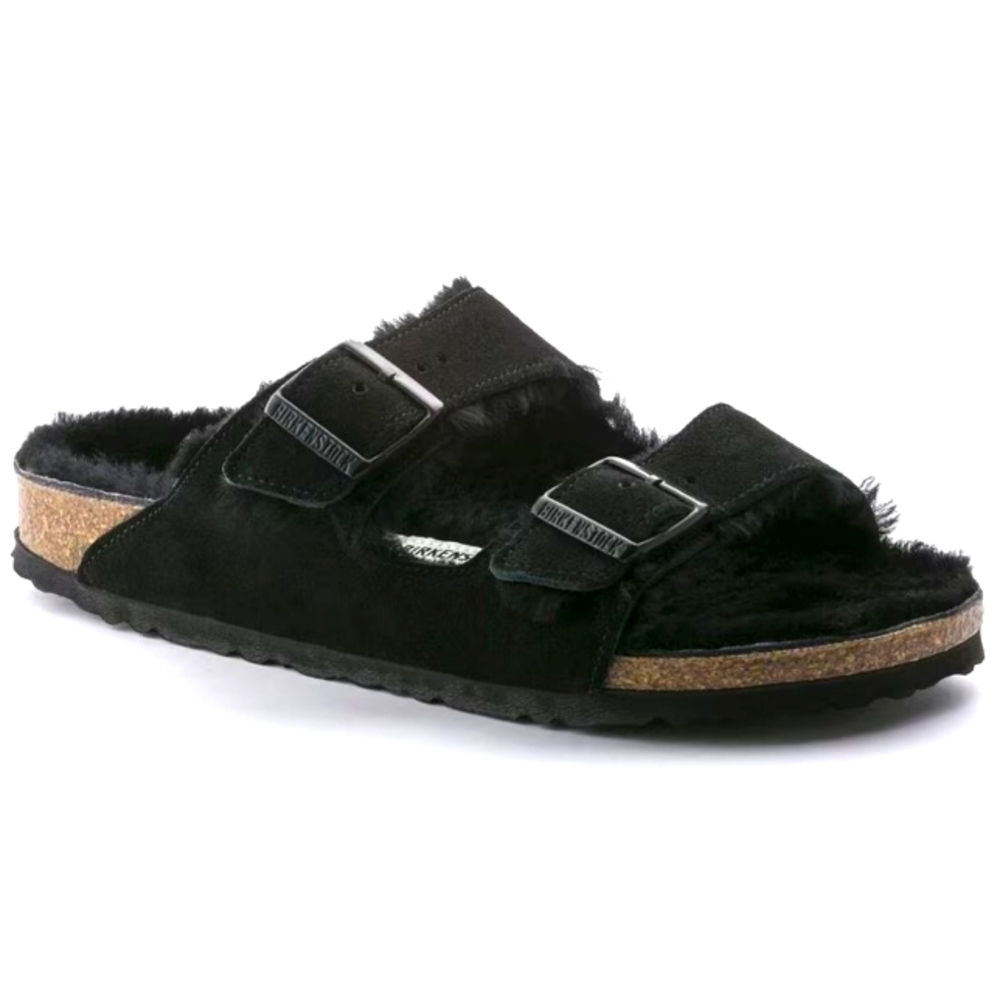 Birkenstock Arizona  ShearlingSuede Leather Sandals